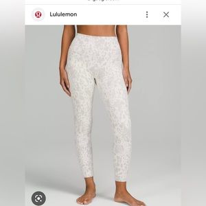 Lululemon Align Crop 21 in Cheetah Camo Antique White Multi